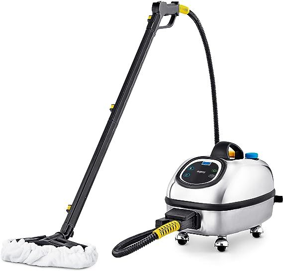 Dupray Hill Injection Commercial Steam Cleaner For Hard Floor - Refillable Heavy Duty, Commercial Steamer with Detergent Option, Silver, Made in Europe