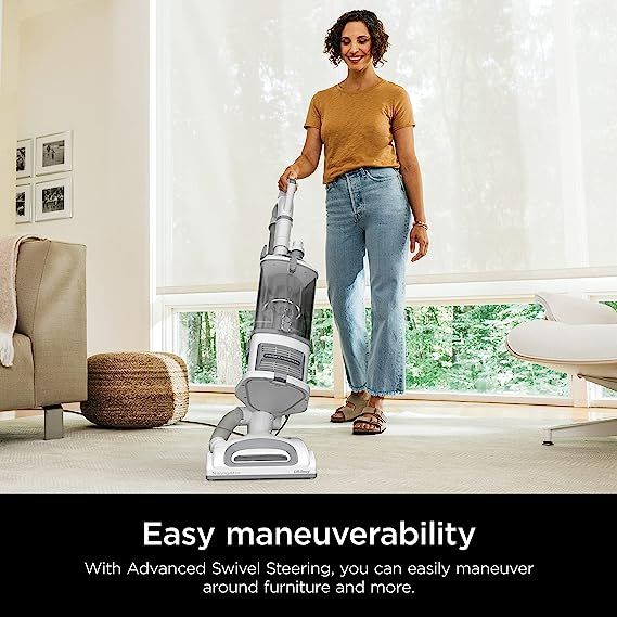 Shark NV356E Navigator Lift-Away Professional Upright Vacuum with Swivel Steering, HEPA Filter, XL Dust Cup, Pet Power, Dusting Brush, and Crevice Tool, Perfect for Pet Hair, White/Silver